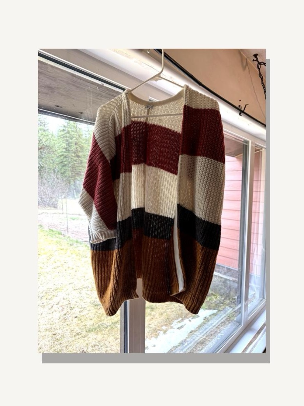 3/$20 Kismet Open-Weave Sweater - Cream & Rust